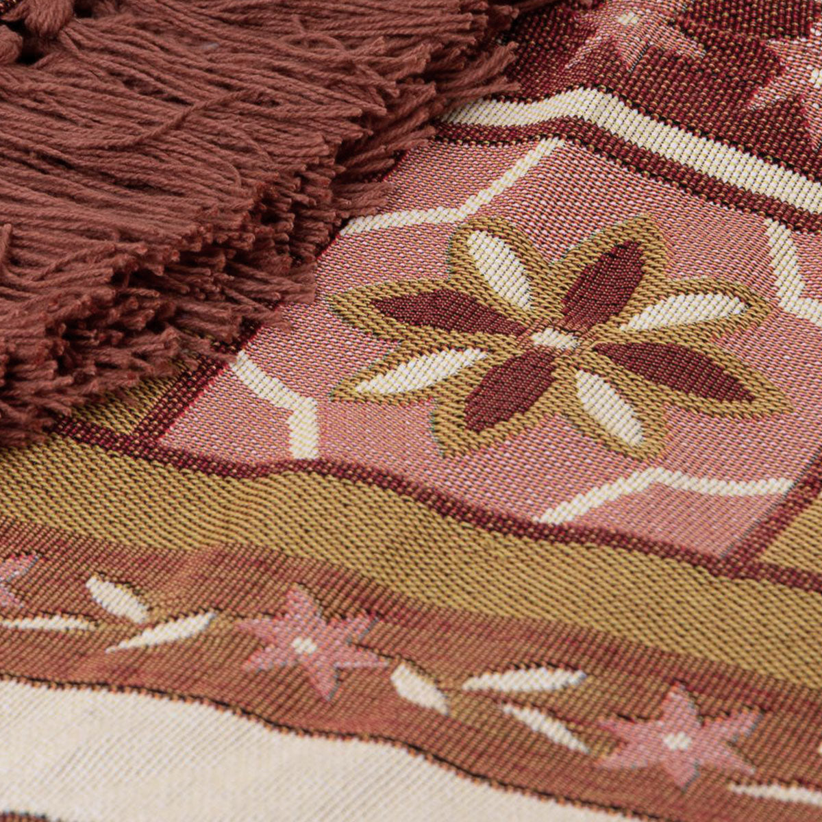 J Elliot Home Kasbah Luxury Fringe Throw 130 x 160cm Pink V442-IDC-THROW-KASBAH-PINK-RE