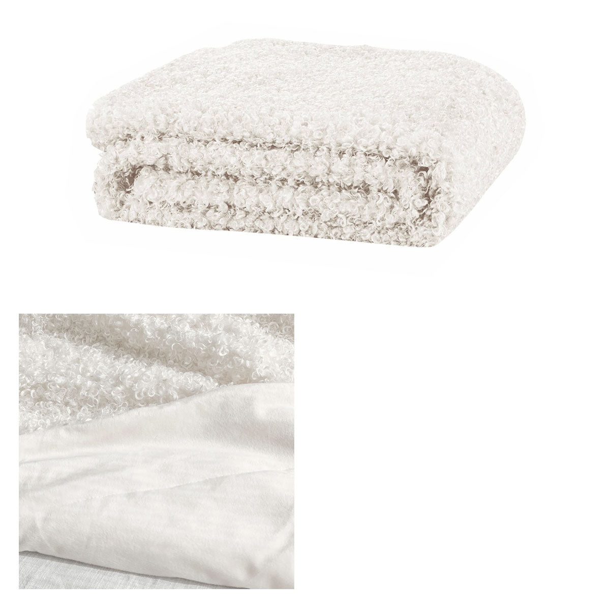 J.Elliot Home Lyla Faux Sheep Fur Throw Rug Ivory V442-IDC-THROW-LYLA-IVORY-RE