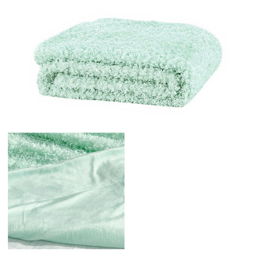 J.Elliot Home Lyla Faux Sheep Fur Throw Rug Mint V442-IDC-THROW-LYLA-MINT-RE