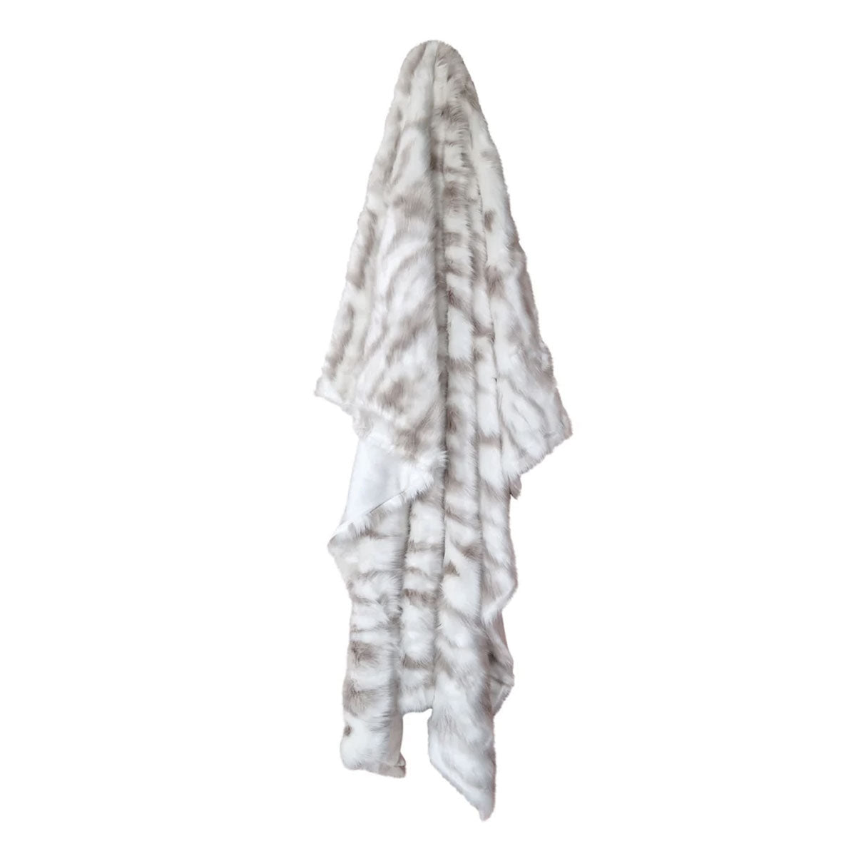 J Elliot Home Lynx Wild Cat Faux Fur Throw Rug 130 x 160cm V442-IDC-THROW-LYNX-IVORY-RE