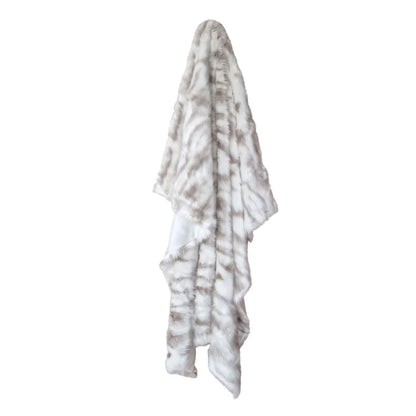 J Elliot Home Lynx Wild Cat Faux Fur Throw Rug 130 x 160cm V442-IDC-THROW-LYNX-IVORY-RE