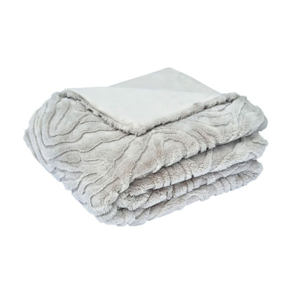 J Elliot Home Rita Silver Grey Faux Mohair Throw Rug 130 x 160cm V442-IDC-THROW-RITA-GREY-RE