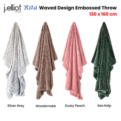 J Elliot Home Rita Dusty Peach Faux Mohair Throw Rug 130 x 160cm V442-IDC-THROW-RITA-PEACH-RE