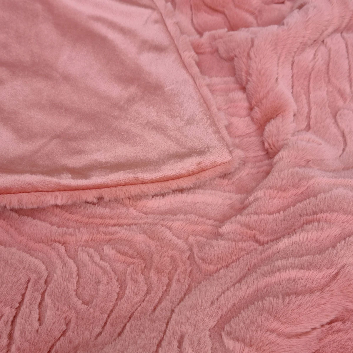 J Elliot Home Rita Dusty Peach Faux Mohair Throw Rug 130 x 160cm V442-IDC-THROW-RITA-PEACH-RE