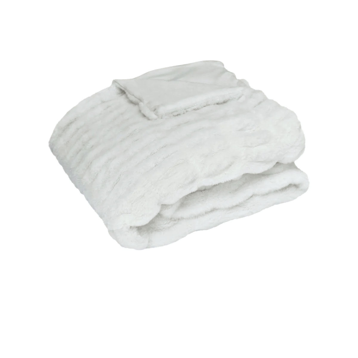 J Elliot Home Skyler Ivory Faux Fur Throw Rug 130 x 160cm V442-IDC-THROW-SKYLER-IVORY-RE