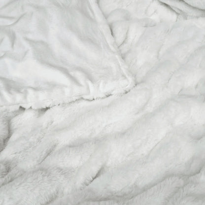 J Elliot Home Skyler Ivory Faux Fur Throw Rug 130 x 160cm V442-IDC-THROW-SKYLER-IVORY-RE