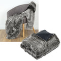 IDC Homewares Luxury Wolf Faux Fur Throw 125 x 150cm V442-IDC-THROW-WOLF-GREY-RE