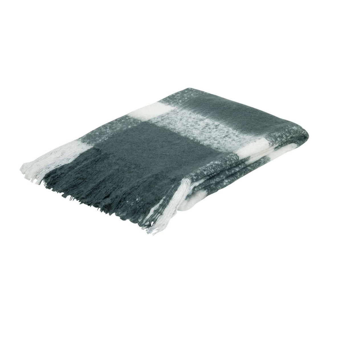 J.Elliot Home Wren Faux Mohair Throw Charcoal/White V442-IDC-THROW-WREN-CHARCOAL-RE