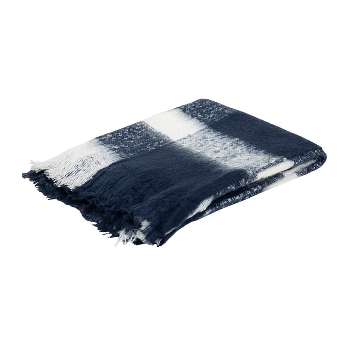 J.Elliot Home Wren Faux Mohair Throw Navy/White V442-IDC-THROW-WREN-NAVY-RE