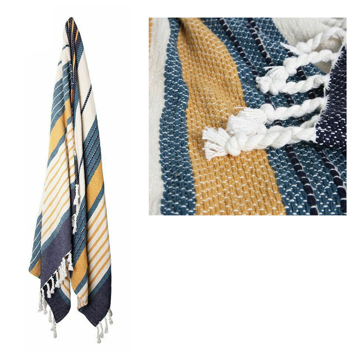 J.Elliot Home Zella Cotton Throw Rug Blue Multi V442-IDC-THROW-ZELLA-BLUE-RE