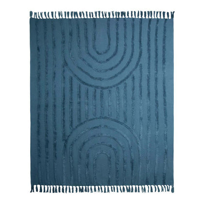 J Elliot Home Zen Luxury Fringe Throw 130 x 160cm Steel Blue V442-IDC-THROW-ZEN-STEELBLUE-RE