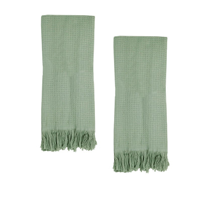 J Elliot Home 400GSM Camila Set of 2 Cotton Waffle Hand Towels 45 x 65 cm Pistachio V442-IDC-TOWEL-CAMILAHAND-PISTACHIO-RE