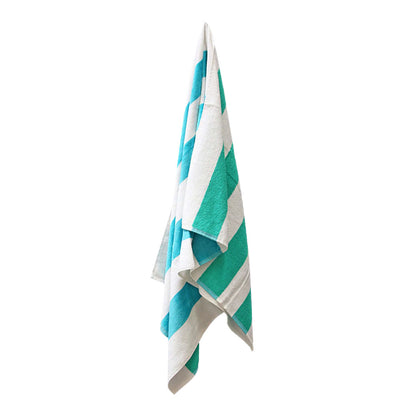 J.Elliot Home 400GSM Premium Cotton Reversible Striped Beach Towel 76 x 152 cm Aqua Teal V442-IDC-TOWEL-REVERSIBLESTRIPE-AQUA-RE