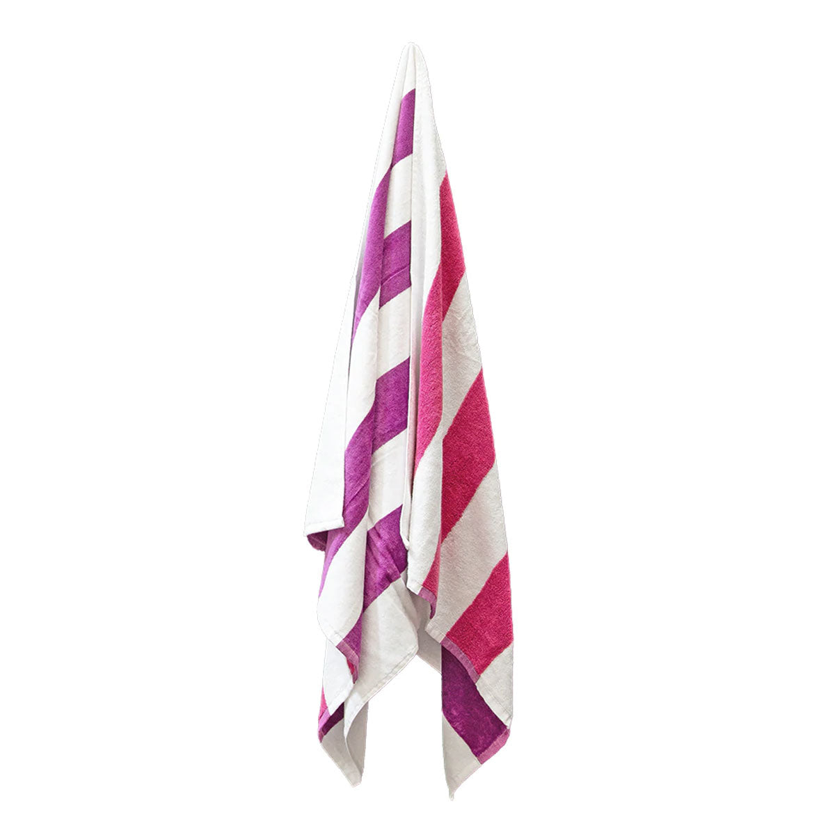 J.Elliot Home 400GSM Premium Cotton Reversible Striped Beach Towel 76 x 152 cm Pink Purple V442-IDC-TOWEL-REVERSIBLESTRIPE-PINK-RE