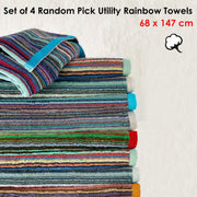 J.Elliot Home Set of 4 Random Pick Colours Utility Towels V442-IDC-TOWEL-SETOF4UTILITY-MULTI-RE