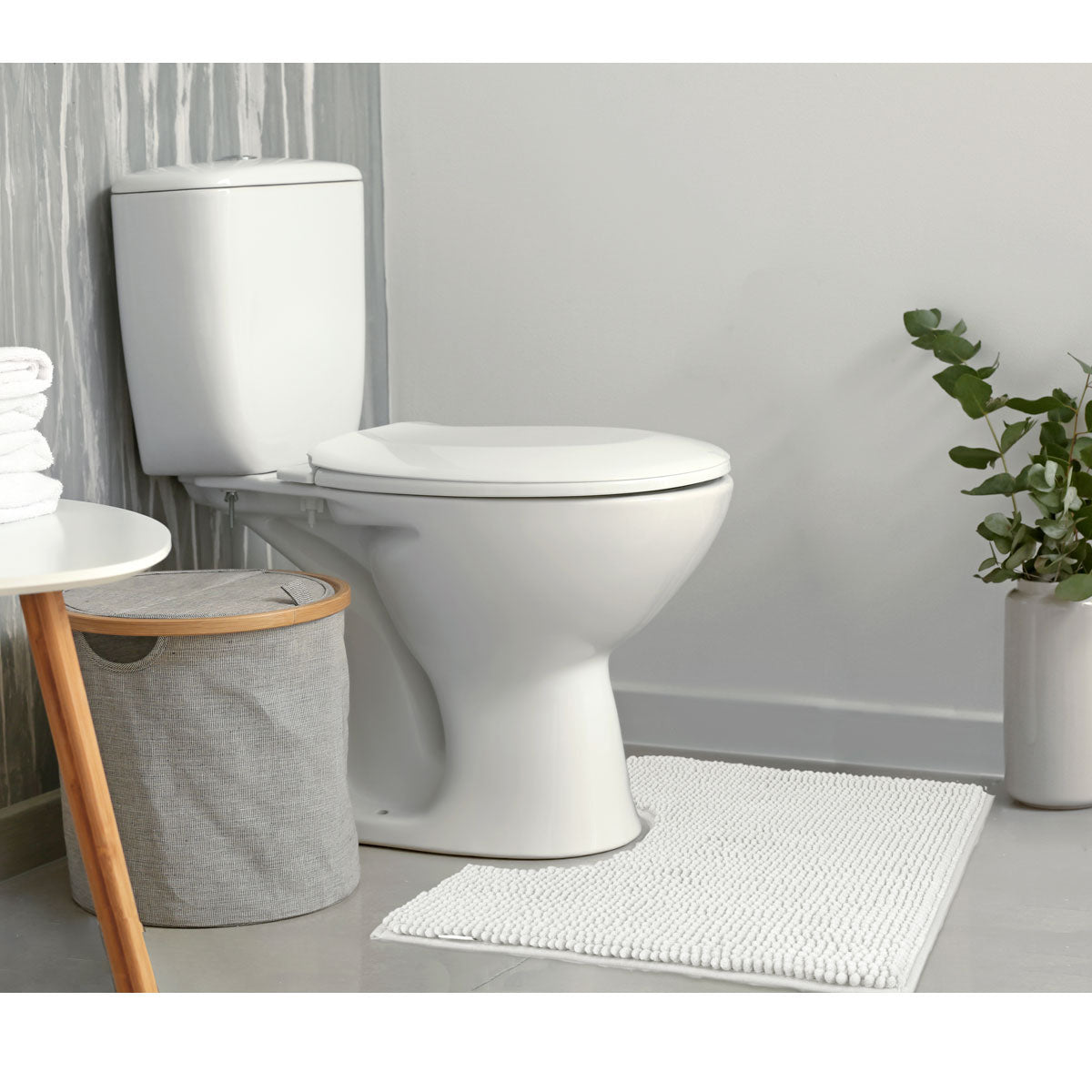Toggle Microfiber Bath Mat Contourned White V442-INT-BATHM-TOGGLECONTOURED-WHITE-SH