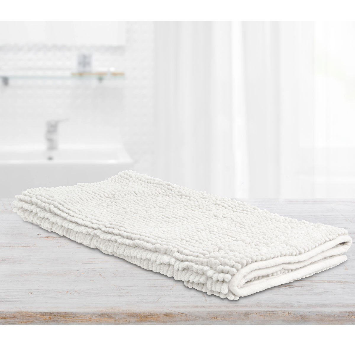 Toggle Microfiber Bath Mat Large White V442-INT-BATHM-TOGGLELARGE-WHITE-RE