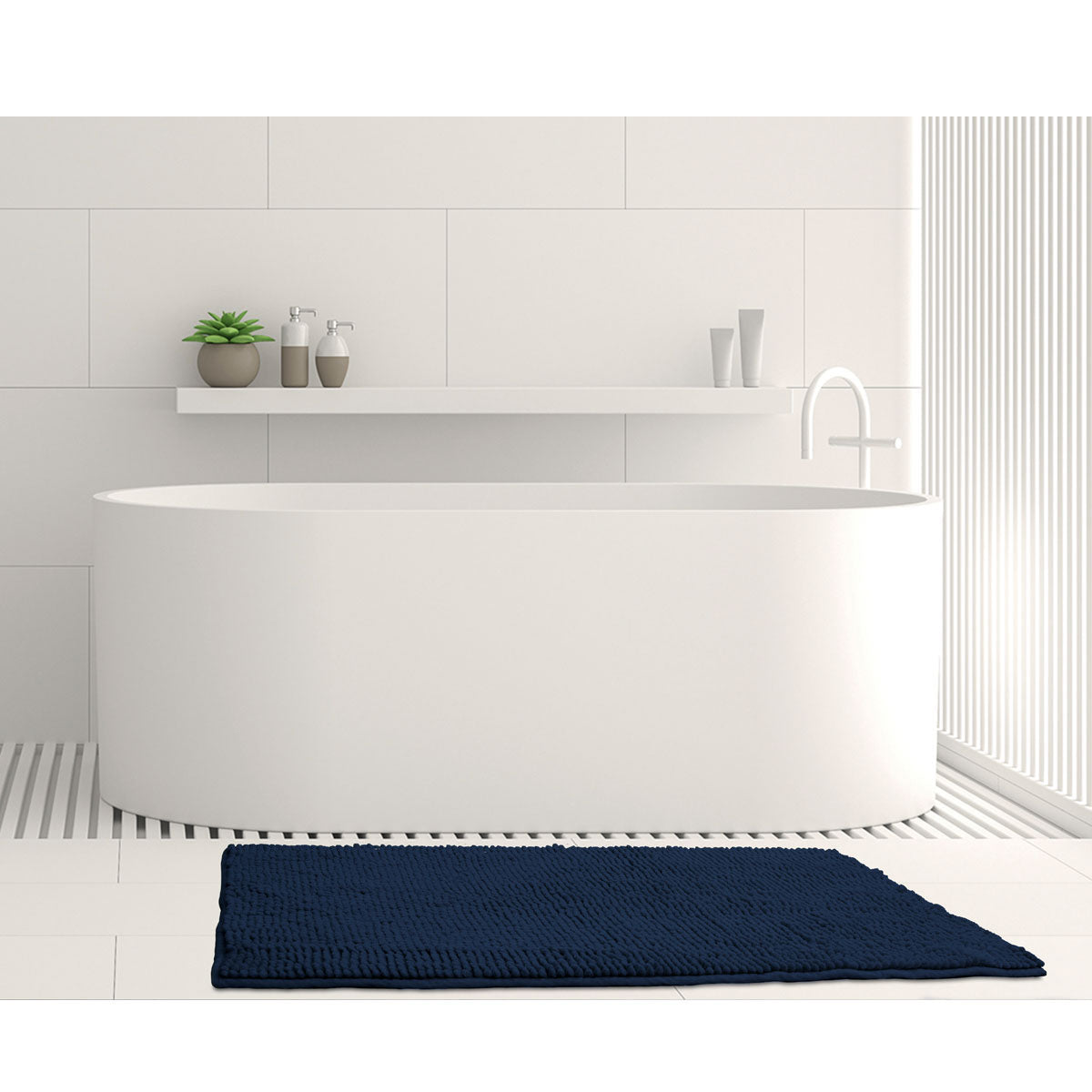 Toggle Microfiber Bath Mat Medium Navy V442-INT-BATHM-TOGGLEMEDIUM-NAVY-RE