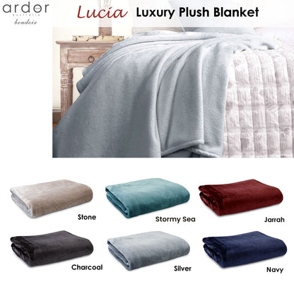 Ardor Lucia Luxury Push Blanket Silver Double V442-INT-BLANKET-LUCIA-SILVER-DS