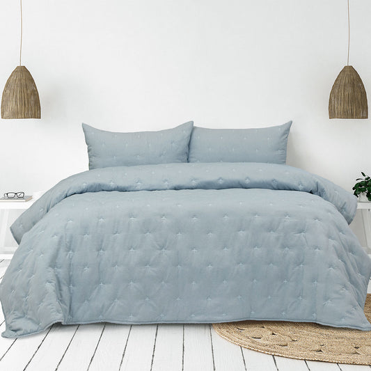 Ardor Saladin Chambray 3 Pcs Embroidered Comforter Set Queen/King V442-INT-COMFORTER-3PCSSALADIN-CHAMBRAY-QS