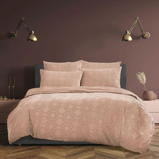 Ardor 5 Pce Comforter Set Millicent Peach Queen V442-INT-COMFORTER-5PCMILLICENT-PEACH-QS