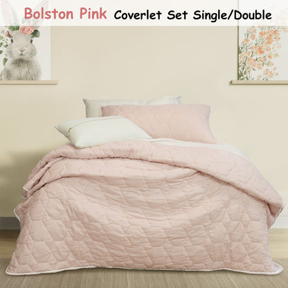 Jelly Bean Kids Bolston Pink Kids Coverlet Set Single/Double V442-INT-COVERLETS-BOLSTON-PINK-DS