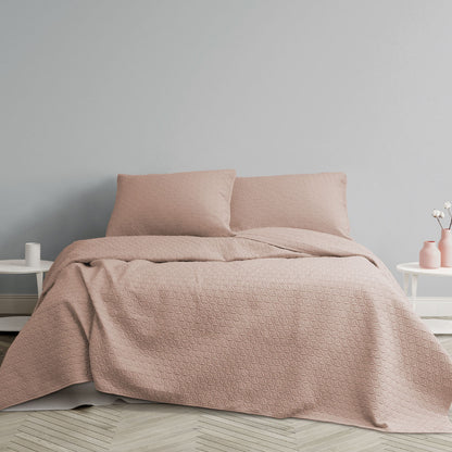 Ardor Chloe Powder Pink 3 Pcs Quilted Coverlet Set Queen/King V442-INT-COVERLETS-CHLOE-PINK-QS