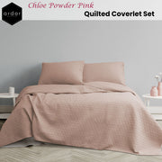 Ardor Chloe Powder Pink 3 Pcs Quilted Coverlet Set Queen/King V442-INT-COVERLETS-CHLOE-PINK-QS