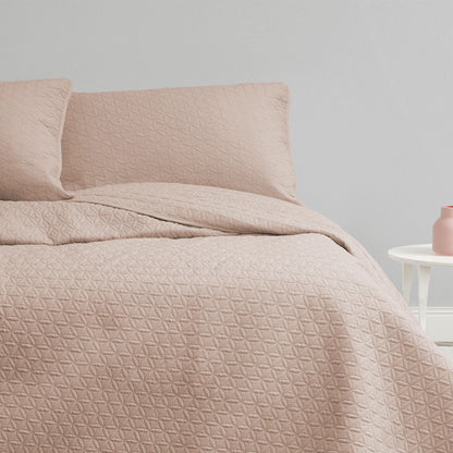 Ardor Chloe Powder Pink 3 Pcs Quilted Coverlet Set Queen/King V442-INT-COVERLETS-CHLOE-PINK-QS