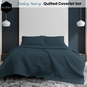Ardor Finley Navy 3 Pcs Quilted Coverlet Set Queen/King V442-INT-COVERLETS-FINLEY-NAVY-QS