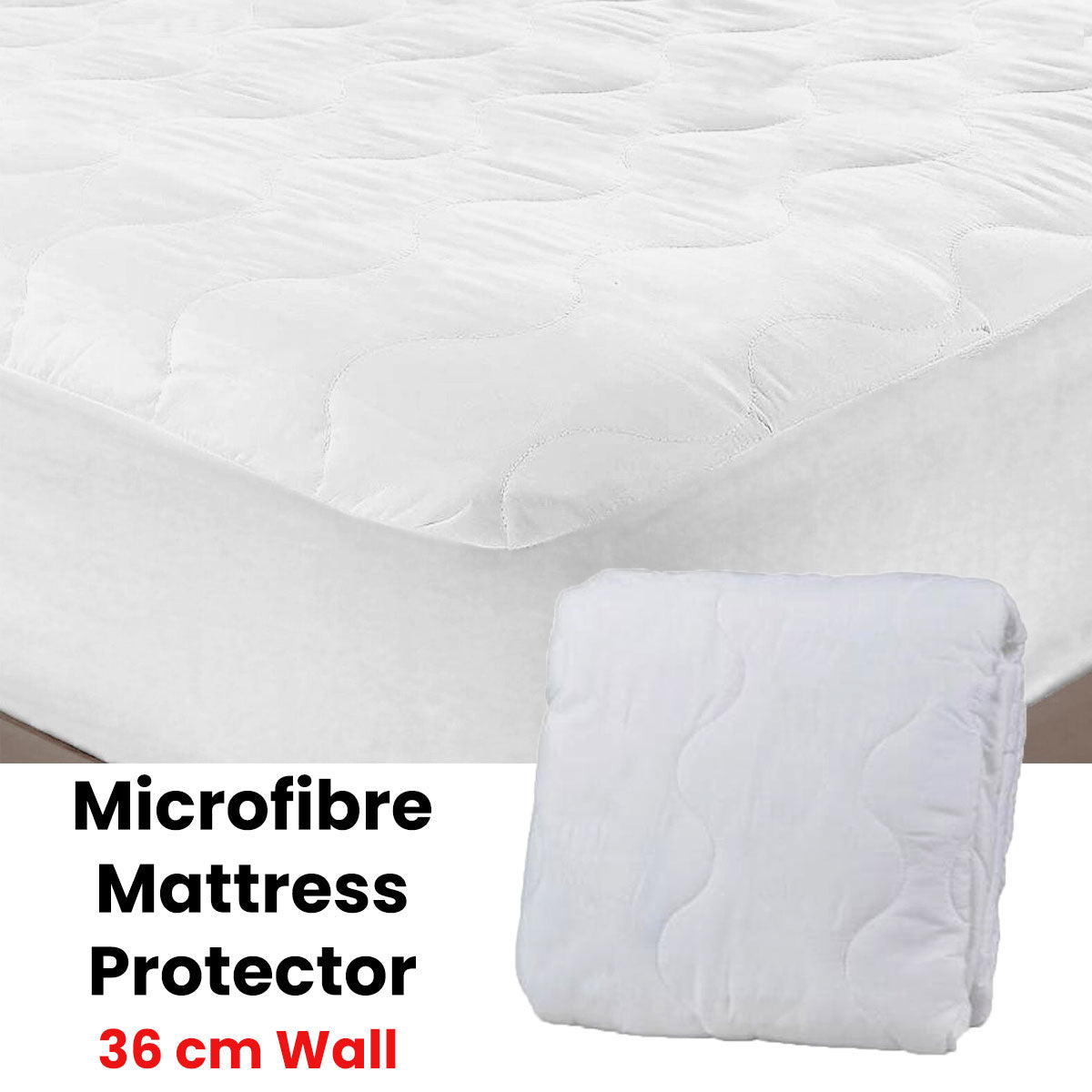 Essentially Home Living Microfibre Quilted Fitted Mattress Protector - LONG SINGLE V442-INT-MATTRESSP-MICROFIBREQUILTED-LS