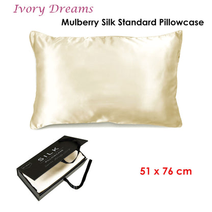 Ardor Mulberry Silk Standard Pillowcase Ivory Dreams V442-INT-PILLOWC-MULBERRYSILK-IVORY-ST