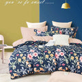 Ardor 250TC Ariana Floral Cotton Sateen Quilt Cover Set Queen V442-INT-QUILTCS-250TCARIANA-NAVY-QS