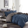 Ardor 250TC Oliver Stripes Cotton Sateen Quilt Cover Set King V442-INT-QUILTCS-250TCOLIVER-NAVY-KI