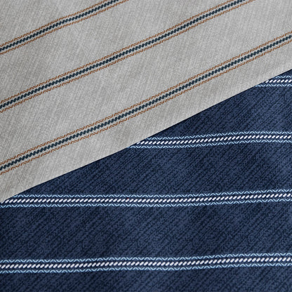 Ardor 250TC Oliver Stripes Cotton Sateen Quilt Cover Set King V442-INT-QUILTCS-250TCOLIVER-NAVY-KI