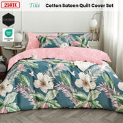 Ardor 250TC Tiki Tropical Cotton Sateen Quilt Cover Set Queen V442-INT-QUILTCS-250TCTIKI-MULTI-QS