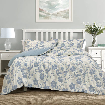 Algodon Abigail Multi Lightly Quilted Cotton Jacquard Quilt Cover Set King V442-INT-QUILTCS-ABIGAILJACQUARD-MULTI-KI