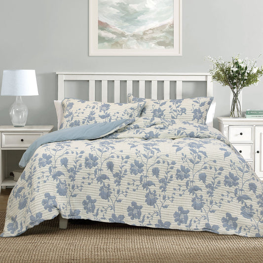 Algodon Abigail Multi Lightly Quilted Cotton Jacquard Quilt Cover Set King V442-INT-QUILTCS-ABIGAILJACQUARD-MULTI-KI