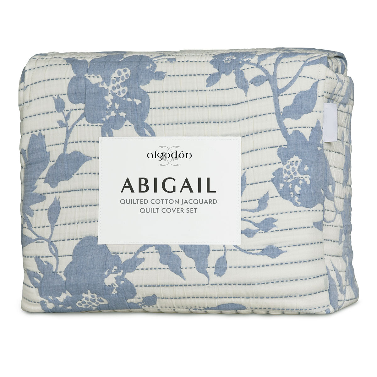 Algodon Abigail Multi Lightly Quilted Cotton Jacquard Quilt Cover Set King V442-INT-QUILTCS-ABIGAILJACQUARD-MULTI-KI