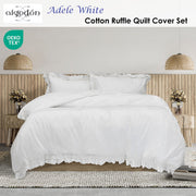 Algodon Adele White Cotton Ruffle Quilt Cover Set King V442-INT-QUILTCS-ADELERUFFLE-WHITE-KI