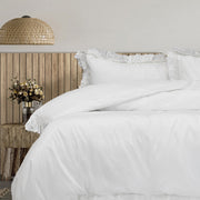 Algodon Adele White Cotton Ruffle Quilt Cover Set King V442-INT-QUILTCS-ADELERUFFLE-WHITE-KI