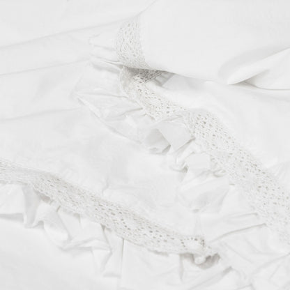 Algodon Adele White Cotton Ruffle Quilt Cover Set King V442-INT-QUILTCS-ADELERUFFLE-WHITE-KI