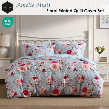 Ardor Amelie Multi Floral Printed Quilt Cover Set Queen V442-INT-QUILTCS-AMELIE-MULTI-QS