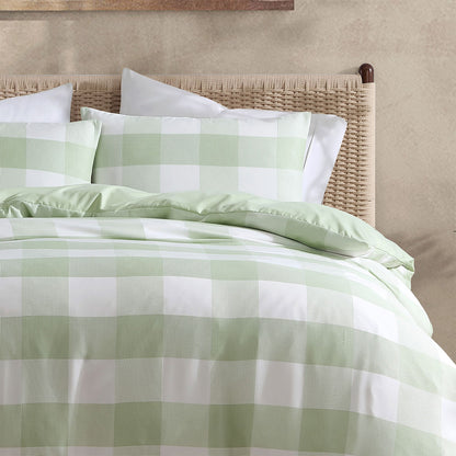 Ardor Ashlea Sage Oversized Waffle Check Quilt Cover Set Queen V442-INT-QUILTCS-ASHLEAWAFFLE-SAGE-QS