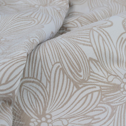 Ardor Avena Almond Textured Floral Jacquard Quilt Cover Set Queen V442-INT-QUILTCS-AVENAJACQUARD-ALMOND-QS