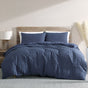 Ardor Byron Navy Seersucker Quilt Cover Set Queen V442-INT-QUILTCS-BYRONSEERSUCKER-NAVY-QS