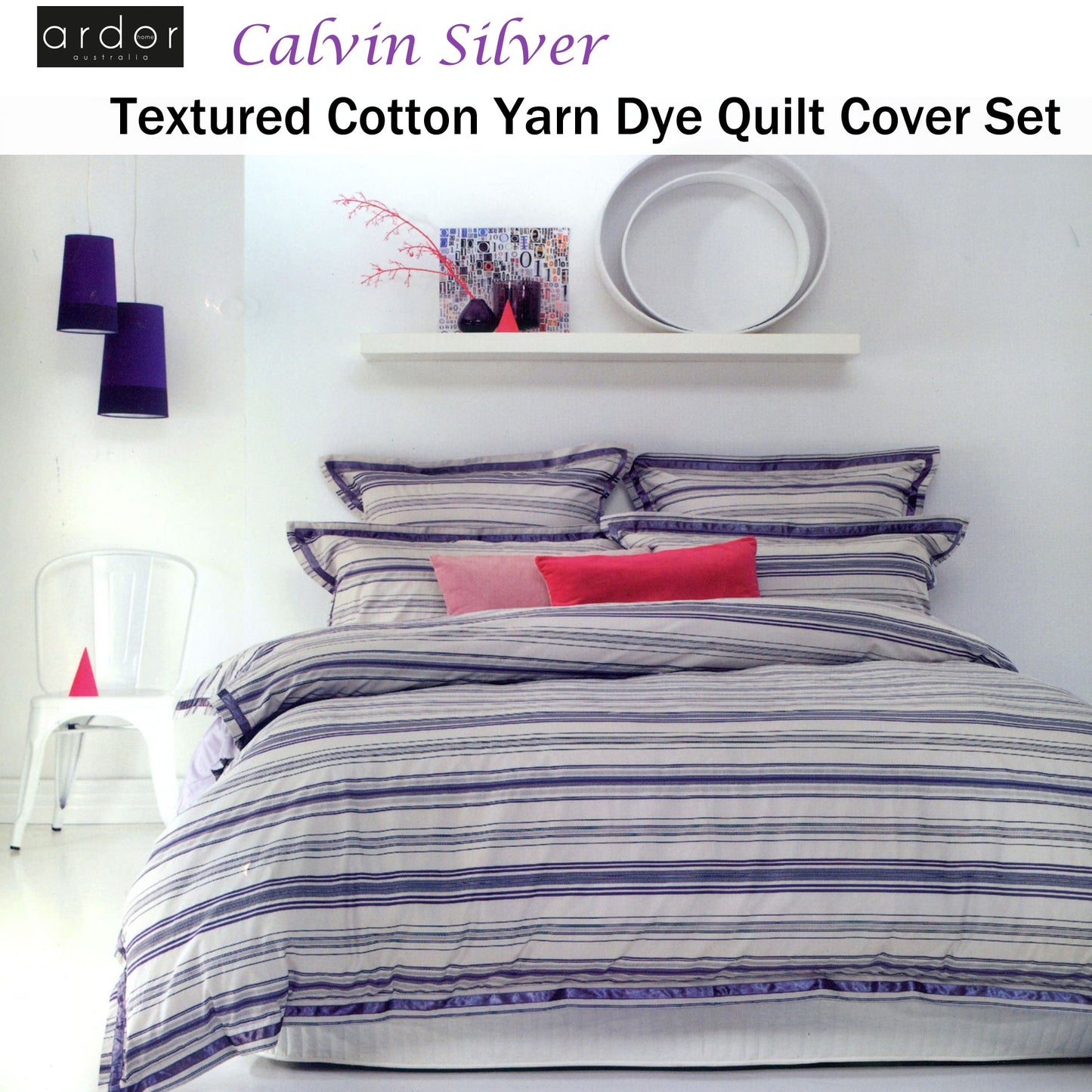 Ardor Calvin Quilt Cover Set - King V442-INT-QUILTCS-CALVIN-MULTI-KI