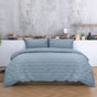 Ardor Carter Mineral Blue Embossed Vintage Washed Geometric Quilt Cover Set Queen V442-INT-QUILTCS-CARTER-MINERALBLUE-QS
