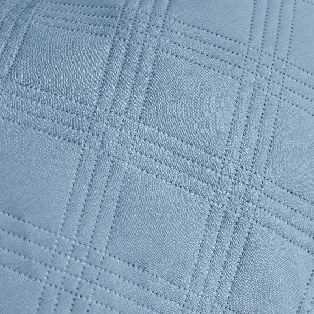 Ardor Carter Mineral Blue Embossed Vintage Washed Geometric Quilt Cover Set Queen V442-INT-QUILTCS-CARTER-MINERALBLUE-QS