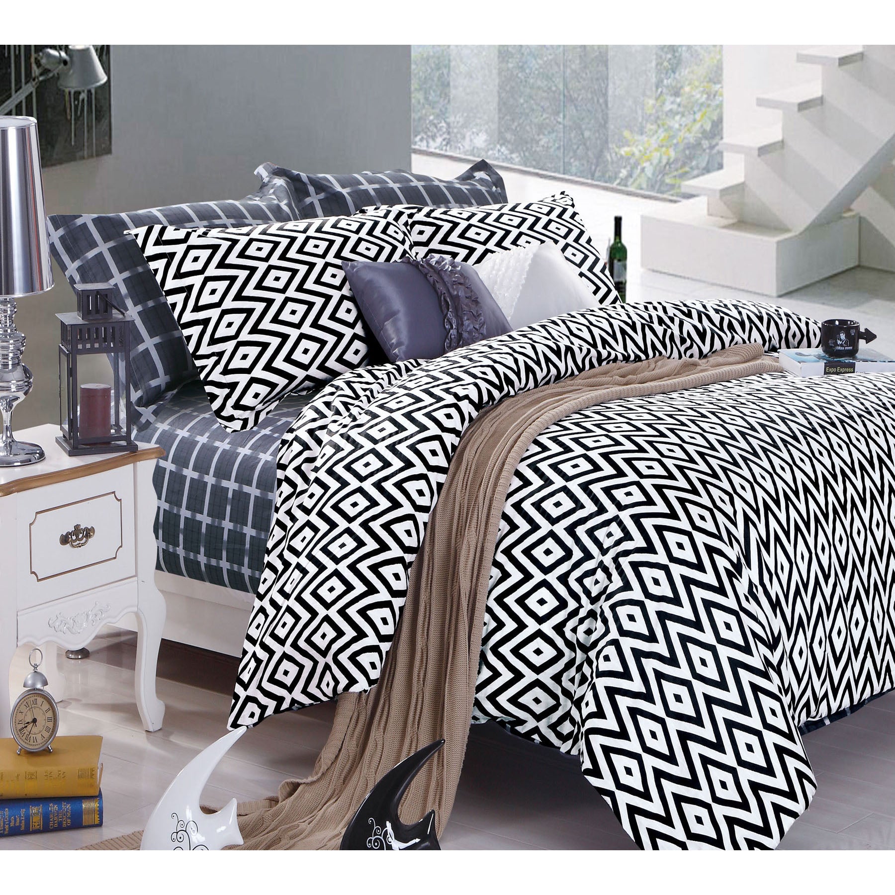 Ardor 250TC Cotton Quilt Cover Set Catori QUEEN V442-INT-QUILTCS-CATORI-WHITE-QS